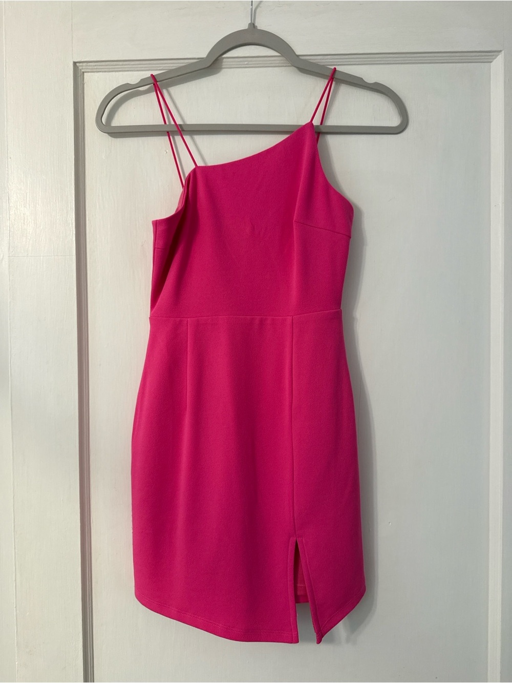 Hot Pink Asymmetrical Mini Dress